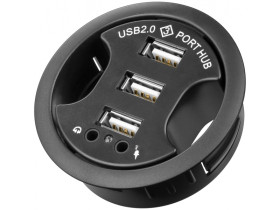 3-portowy koncentrator USB 2.0 Hi-Speed In Desk / rozdzielacz + audio