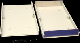 ABS device enclosure, (L x W x H) 280 x 200 x 40 mm, light gray (RAL 7035), IP54, 1598HGY