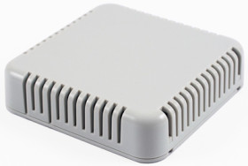 ABS miniature enclosure, ventilated, (L x W x H) 80 x 80 x 20 mm, gray (RAL 7046), IP30, 1551V4GY