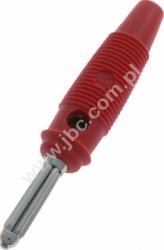 BUELA 30 RT Wtyk izolowany 4mm z otw.4mm, przyłącze lutowane, 30A, czerwony, Hirschmann, 930727101, BUELA30RT
