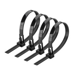 Opaska kablowa wielokrotnego użytku 8x250mm, czarny (100 szt/op) (37-177)