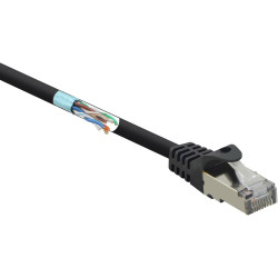 Renkforce RF-4732884 RJ45 Network cable black CAT 5e F/UTP 5m incl. detent