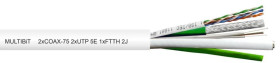 Przewód multiparowy MULTIBiT 2xSAT-75 Al-Pet-Al 1,05/5,0 2xU/UTP 4x2x24AWG kat.5e FTTH 2J TI0114 klasa Eca /bębnowy/