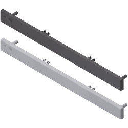 Zaślepka czworokątna pasuje do rowka 10mm Szary Przykrywka PP pasujący profil 15 x 180 mm