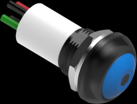 Pushbutton, 1 pole, blue, illuminated  (blue), 0.12 A/125 VAC, 0.2 A/50 VDC, 13.6 mm, IP68, 2-2329388-5