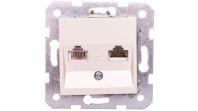 Karre Gniazdo Teleinformatyczne 1Xrj11+1Xrj45, Kolor Krem / 90963735
