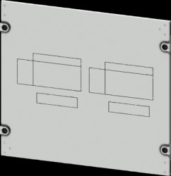 Aperture, rectangular, sheet steel, (W x H x D) 600 x 450 x 10 mm, light gray, 8PQ2045-6BA14