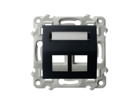 SZAFIR Obudowa gniazda podwójnego typu Keystone skośna czarny metalik GPK-2ZS/p/33 OSPEL