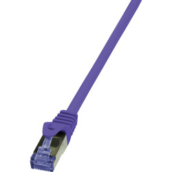 LogiLink CQ302VS RJ45 Patch Cable 0.50m Violet Flame-retardant Halogen-free