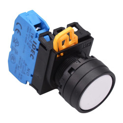 YW1B-A1E10W White 22mm Maintained Push Button Switch NO IP65 IDEC