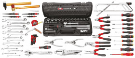 Zestaw narzędzi Facom Zestaw narzędzi Końcówki, Młotek, Klucze sześciokątne, Nóż, Szczypce, Punktak, Grzechotka, Piła,