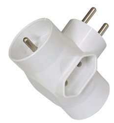 Rozgałeźnik wtyczkowy 2x2P+Z +1xEuro /zabezp. przeciwprzepięciowe/ biały R-21-Z