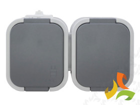 B2 IP54 Gniazdo pojedyncze + włącznik n/t 2p+Z GWN-B2 szary/szary ABEX