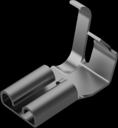 Uninsulated flat plug sleeve, 6.35 x 0.81 mm, 0.82 to 3.31 mm², AWG 18 to 12, brass, tin-plated, 41898