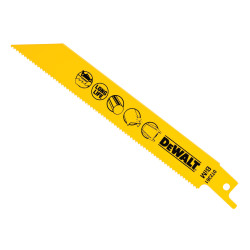 DEWALT DT2361-QZ Bi Metal Sabre Blade Fast Cut in Metal &amp; Sheet Metal 152mm Pk5