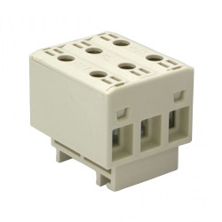 Złączka szynowa uniwersalna ETB 16/1x3 (L1,L2,L3) Al/Cu elektryczna śrubowa 6 otworów do kabli Elektro Becov UK3316.21