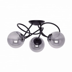 Lampa sufitowa czarna RUBI z szklanymi kulistymi kloszami Ø14cm grafit K-5116 Kaja Lighting