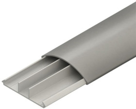 Floor duct, (L x W x H) 2000 x 74 x 18 mm, PVC, gray, BDK1875.1