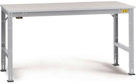 Manuflex LU4038.9006 ESD Stół roboczy ESD UNIWERSALNY, standardowy stół z płytą melaminową, szer. X gł. X wys. = 1250 x