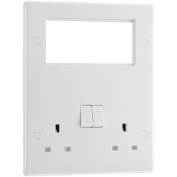 BG 822EM4 White Nexus Moulded Combination Plate Complete Single 13A Socket 4 Mod