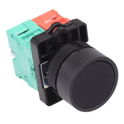 Techna PtecPNBlack Black Flush Push Button Switch 10A 1NO-1NC