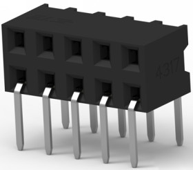 Socket header, 14 pole, pitch 2 mm, angled, black, 1-2314925-4