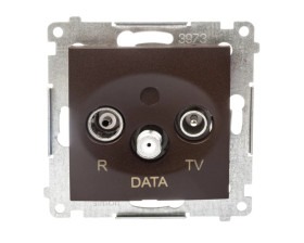 Simon 54 Gniazdo antenowe R/TV/DATA brąz mat DAD.01/46