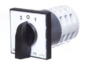 Wyłącznik krzywkowy 2-0-1 (dwa zero jeden) Łuk E12-72 12A IP65 z płyką przednią 921272 ELEKTROMET