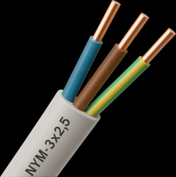 Sheathed cable NYM-J - 3 x 2.5 mm², 50 m
