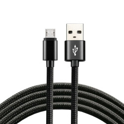 Kabel przewód pleciony USB - micro USB everActive CBB-1.2MB 120cm z obsługą szybkiego ładowania do 2,4A czarny