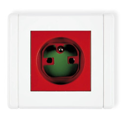 FLEXI Gniazdo pojedyncze z/u DATA z kluczem czerwony FGZK