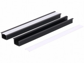 Profil led PCV Fuga 16x11 2m czarny ML