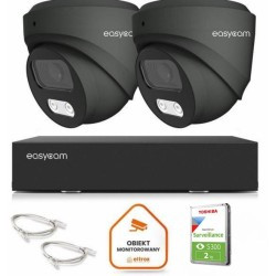 Zestaw do monitoringu IP Easycam 2 kamery EC-IP-D8MP30DL-G 8MPx POE