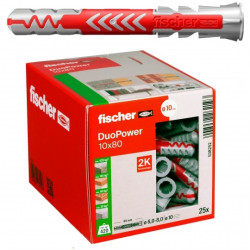 Kołki rozporowe uniwersalne DuoPower 10x80mm 2-składnikowe do wszystkich typów podłoża FISCHER 25szt