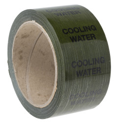 Taśma do oznaczania rur Zielony PP, winyl, text Cooling Water, Dim. W 50mm x L 33m RS PRO