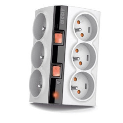 Przedłużacz przeciwprzepięciowy 6-gniazd z/u ACAR SMART 3m szary Z13565