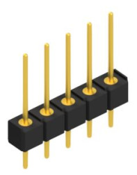 Pin header, 5 pole, pitch 2.54 mm, straight, black, SL95G