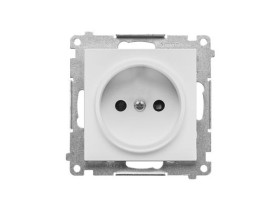 SIMON 55 Gniazdo pojedyncze bez uziemienia z przesłonami szybkozłącza jasnoszary mat TG1CZ.01/114 KONTAKT SIMON