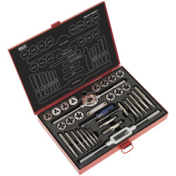 Sealey AK3033 Tap &amp; Die Set 33pc Split Dies Metric/UNF/BSP