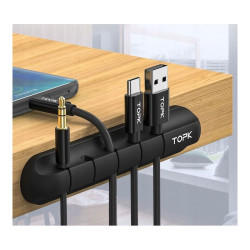 Uchwyt-organizer kabli do 5 kabli Silikonowy TOPK