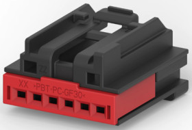 Socket, unequipped, 6 pole, straight, 1 row, black, 1456985-1