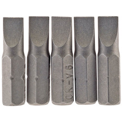 Draper 64011 6mm 1/4&quot; Hex Plain Slot Insert Bit 25mm Long x 5