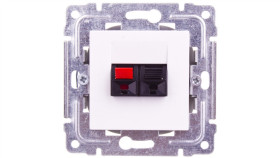 Dante Gniazdo Głośnikowe Pojedyncze Białe 450472