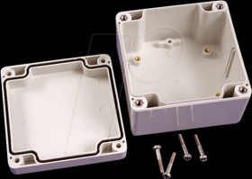 1554EGY Plastic housing, series 1554, 90 x 90 x 60 mm, gray