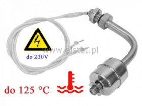 Czujnik poziomu cieczy kątowy; + 125°C; 230V; 75mm