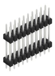 Pin header, 20 pole, pitch 2.54 mm, straight, black, 10057313