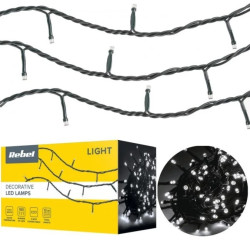 Lampki świąteczne zewnętrzne 100 diod zimne białe ze zmianą tryby świecenia 10m IP44 Rebel