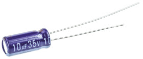 Kondensator 10μF 35V dc Radialny, Otwór przelotowy Panasonic 5 (Dia.) x 11mm
