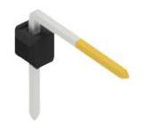 Pin header, 1 pole, pitch 2.54 mm, angled, black, 10056162