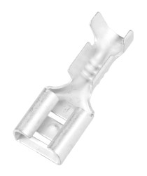 Konektor płaski Żeński 6.35 x 0.8mm 1,5 → 2,5 mm², 16 → 14 AWG długość 19mm Izolacja: Nieizolowane Cyna